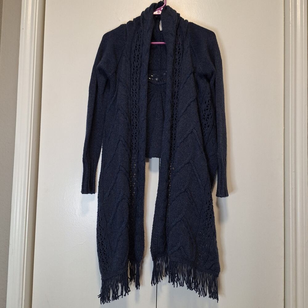 Thistle and Lavender Blue Scarf Sweater Cardigan Size XL Anthropologie